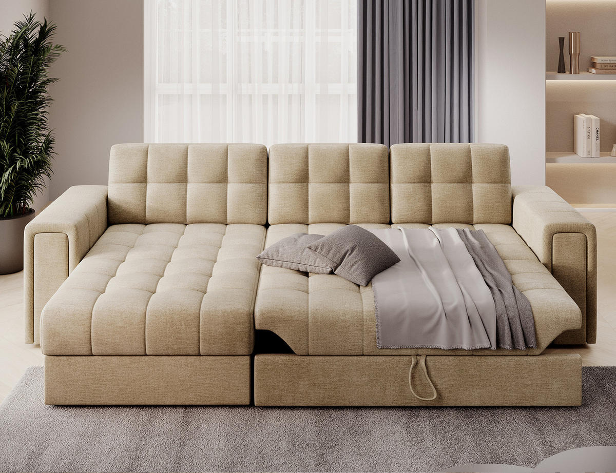 ECKSOFA BLENDI - Cappuccino (Monolith 09) - Cappuccino, Holzwerkstoff (260/150cm) - Möblo