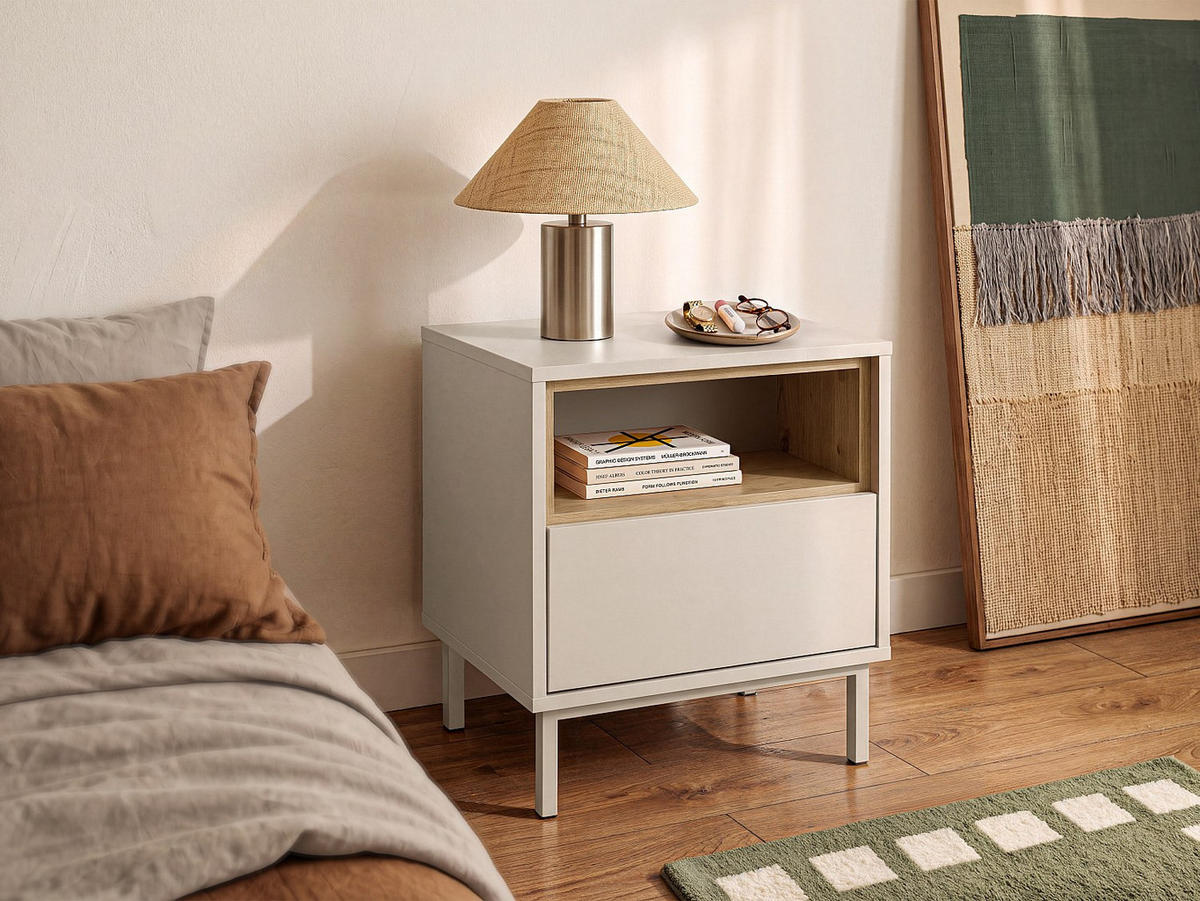 NACHTTISCH - 50 x 40 - holz - beige, naturfarben hell Fazyra - Beige/Naturfarben, Holz (50/56/40cm) - Vente-Unique