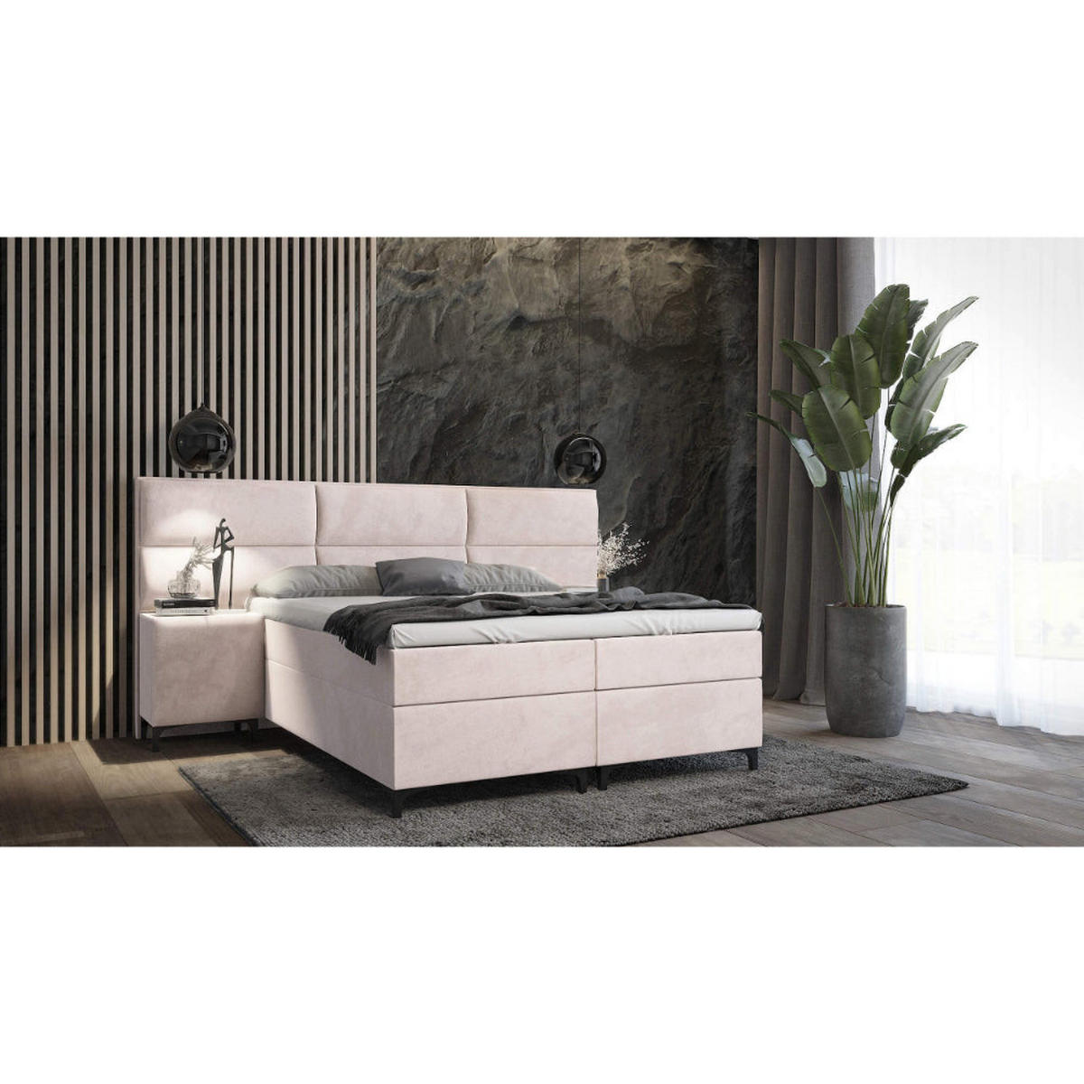 BOXBETT Sapri mit Bettkasten und 2x Nachtisch - Weiß, Holz/Holzwerkstoff (180/200cm) - Best For Home