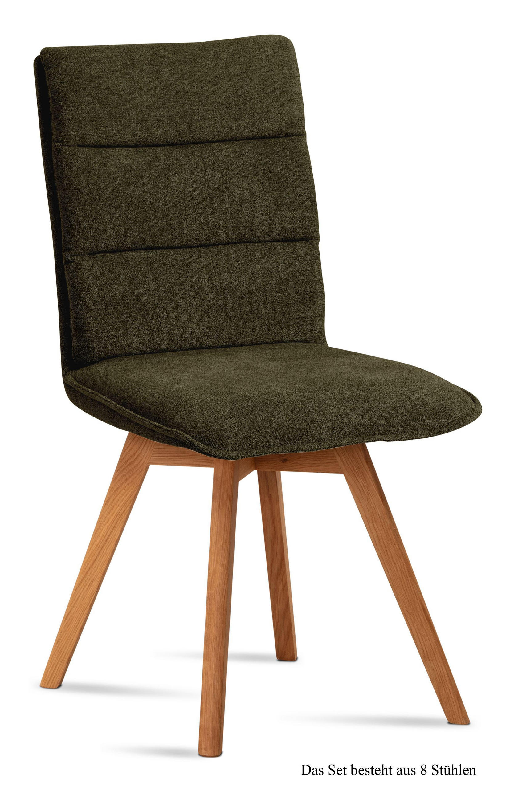 ESSZIMMERSTUHL (8er-Set) Dobra 47x92x60 Eiche geölt/Khaki - Dunkelgrün/Eichefarben, Kunststoff (60/92/47cm) - 58aufmkessel