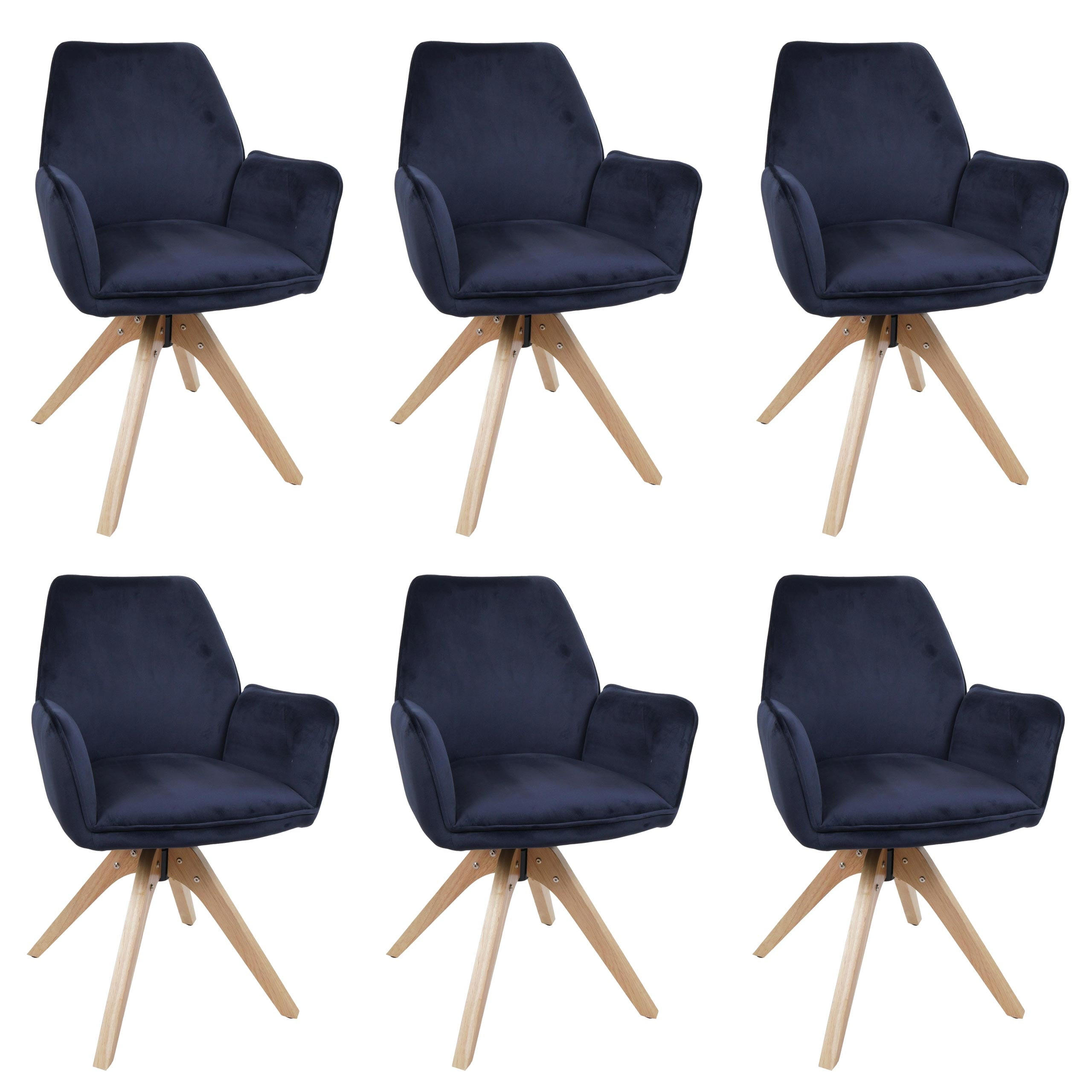 ESSZIMMERSTUHL Anthrazit, Blau 6er-Set - Blau/Anthrazit, Textil (60/87/60cm) - MCW