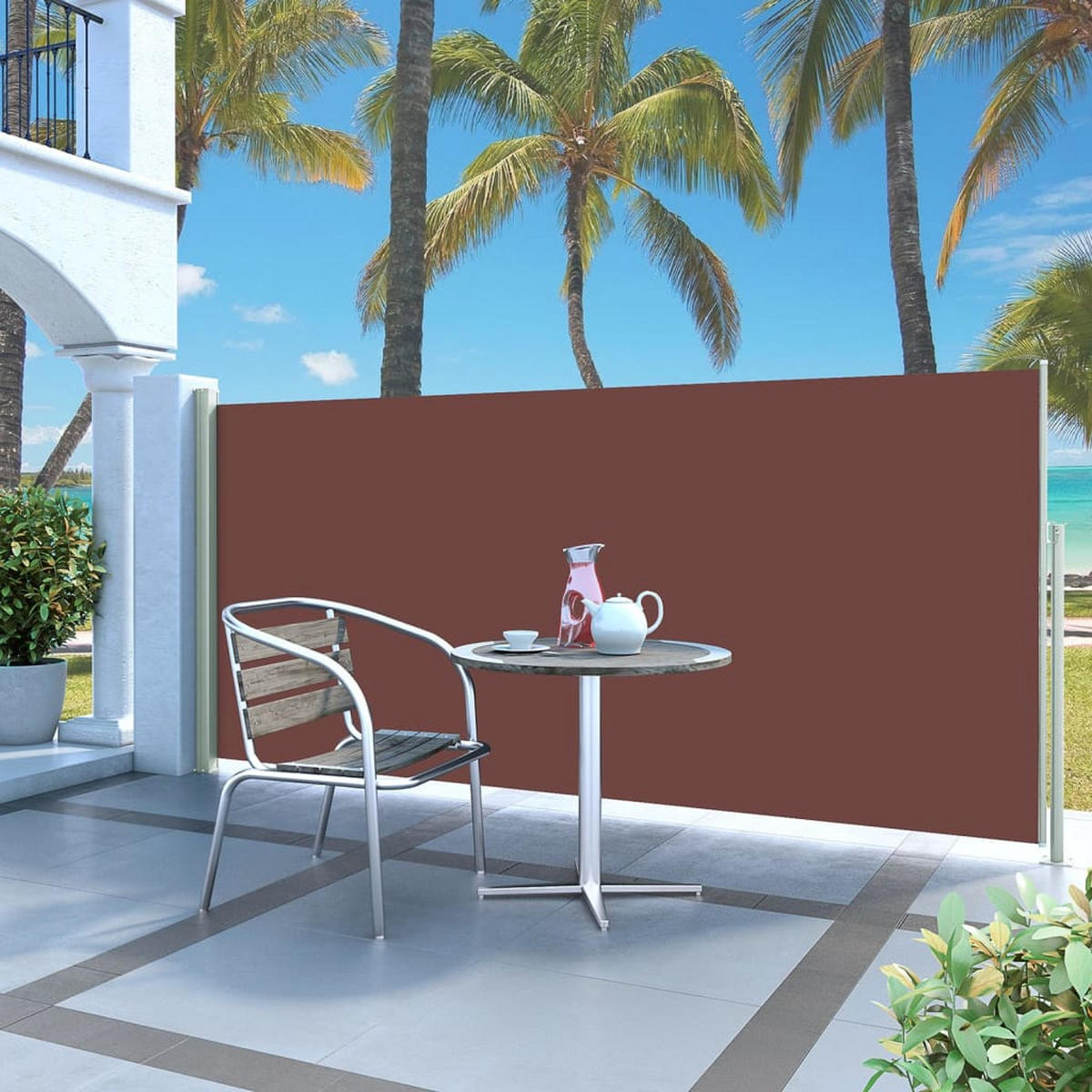 AUSZIEHBARE Seitenmarkise 140x300 cm Braun - Braun, Textil (3/140/300cm) - furnicato