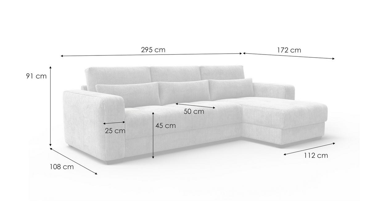 ECKSOFA OLI 4-Sitzer rechts, altrosa - Altrosa, Holz/Textil (295/172cm) - Courtois Laville