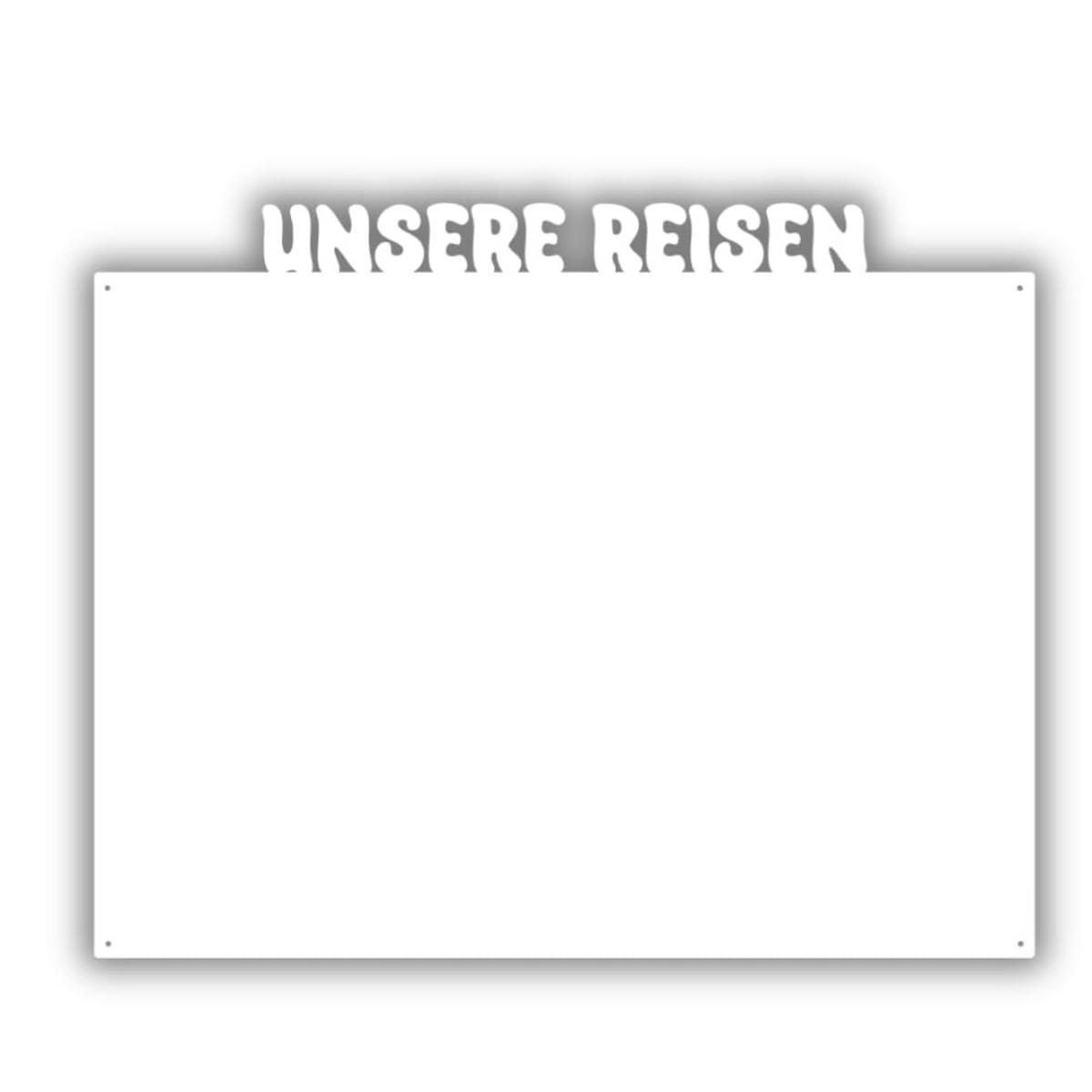 MAGNETTAFEL Unsere Reisen Weiß 80x55 cm - Weiß, Metall (80/55/0.7cm) - ANWICAR