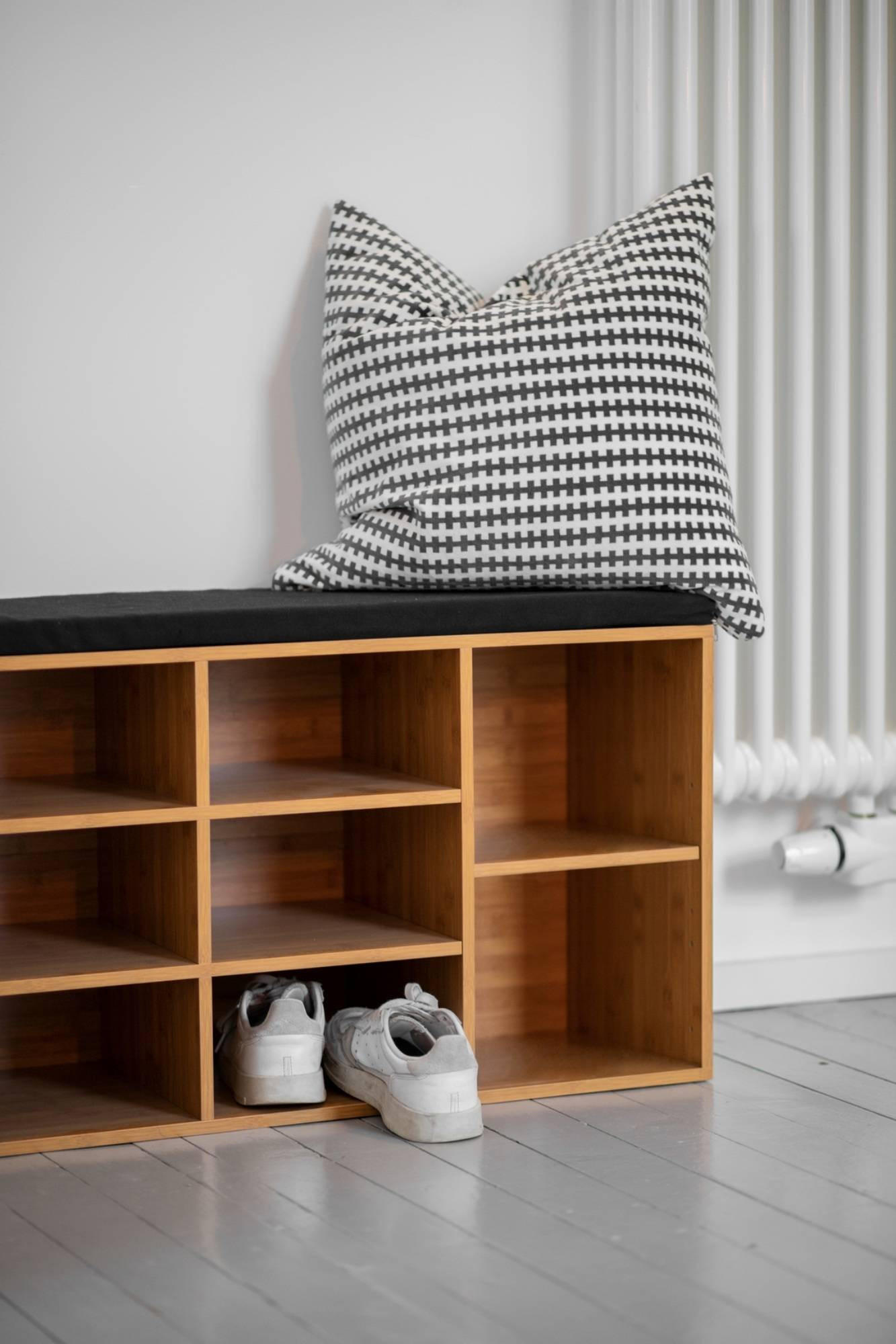 SCHUHREGAL mit Sitz - Braun, Holzwerkstoff (103/48/29.5cm) - WENKO