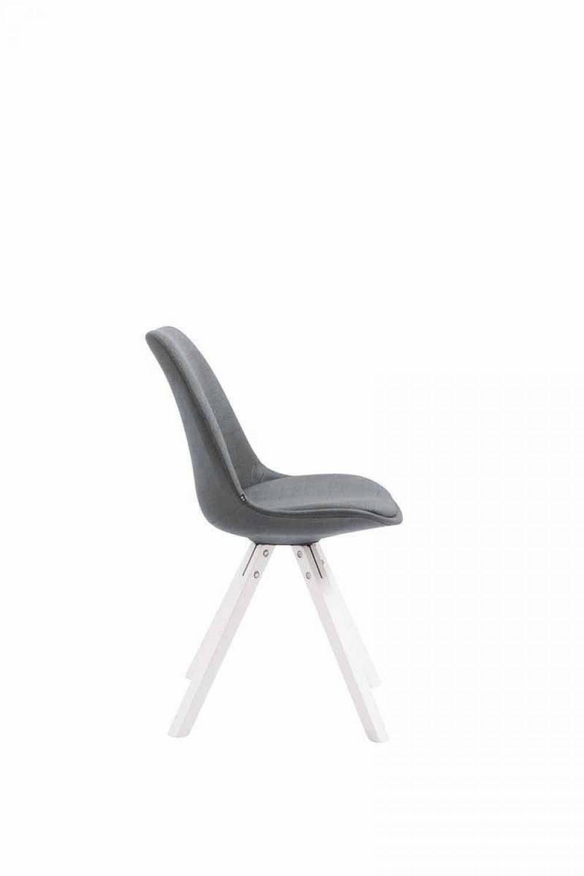 STUHL Stoff dunkelgrau - Dunkelgrau/Weiß, Holz/Textil (48/84/56cm) - CLP