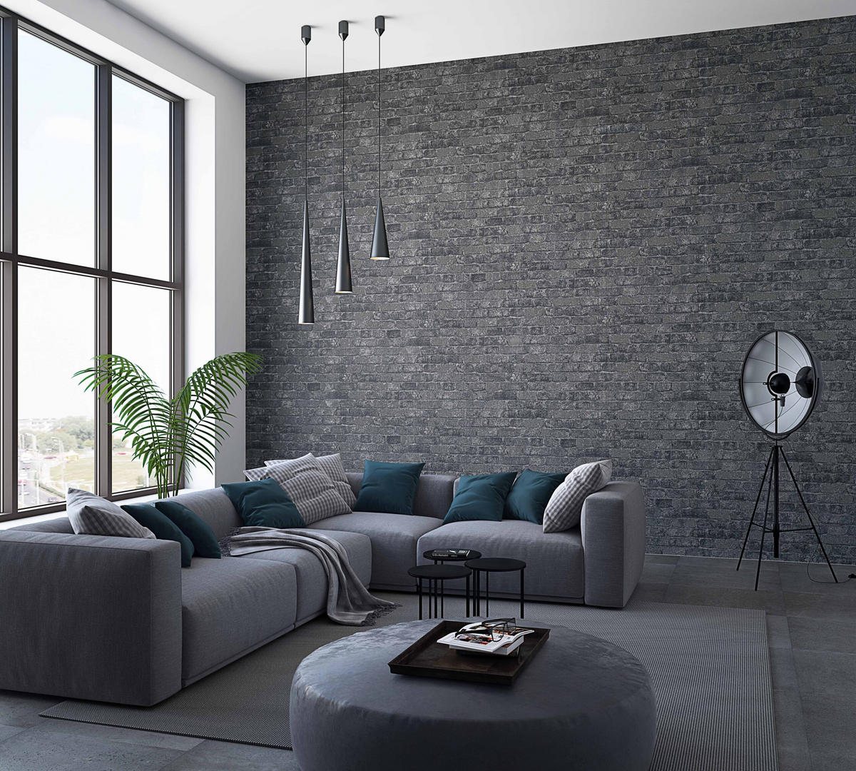 VLIESTAPETE Steinoptik Tapete schwarz - Schwarz, Papier (53/1005cm) - marburg