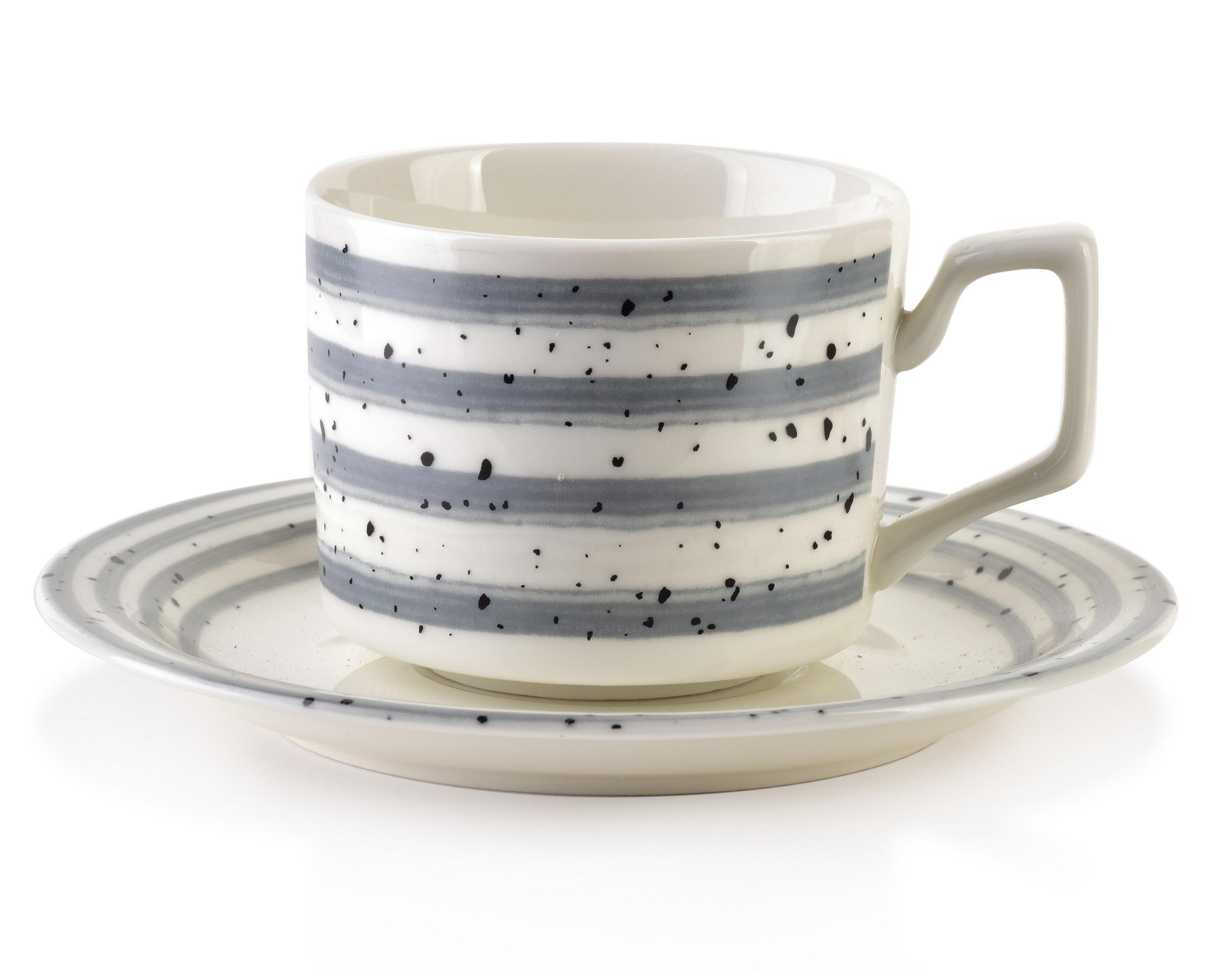 TASSE Joy grau 6er Set 42/18/7 cm Porzellan - Grau, Keramik (0.21L) - Mondex