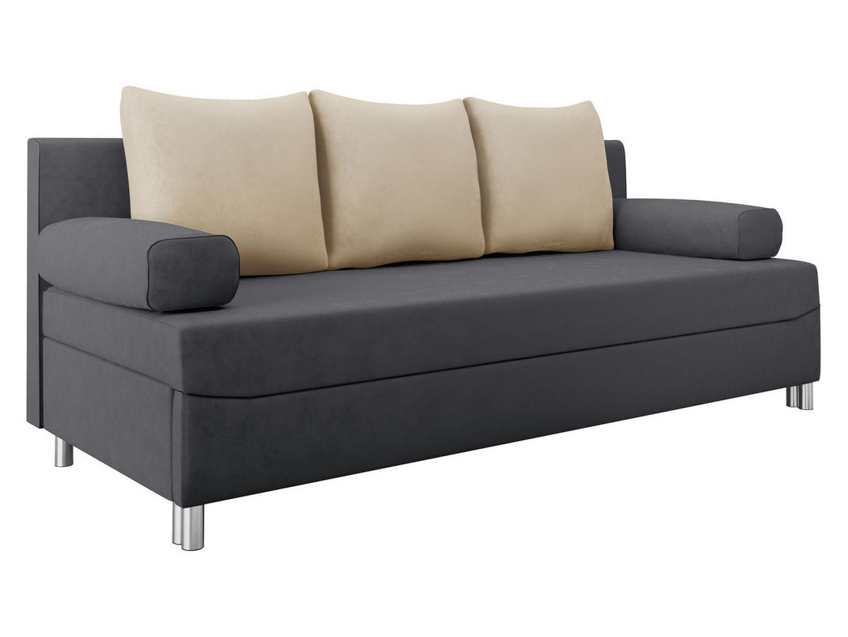SCHLAFSOFA Dover - Chromfarben/Dunkelgrau, Holz/Kunststoff (192/86/80cm) - MIRJAN24