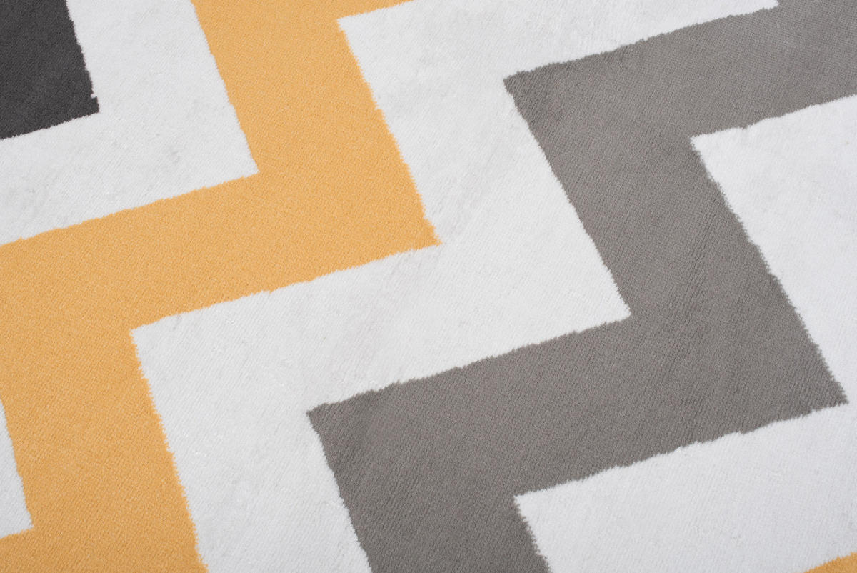 TEPPICH MAYA Gelb Zig Zag Streifen 200/300 cm - Gelb, Textil (200/300cm) - Tapiso