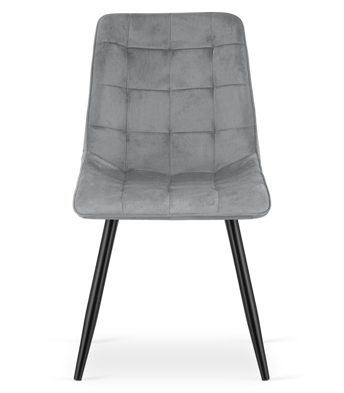 STUHL Hellgrau 49x60 cm SPLIT Samtbezug - Schwarz, Metall (49/59/60cm)