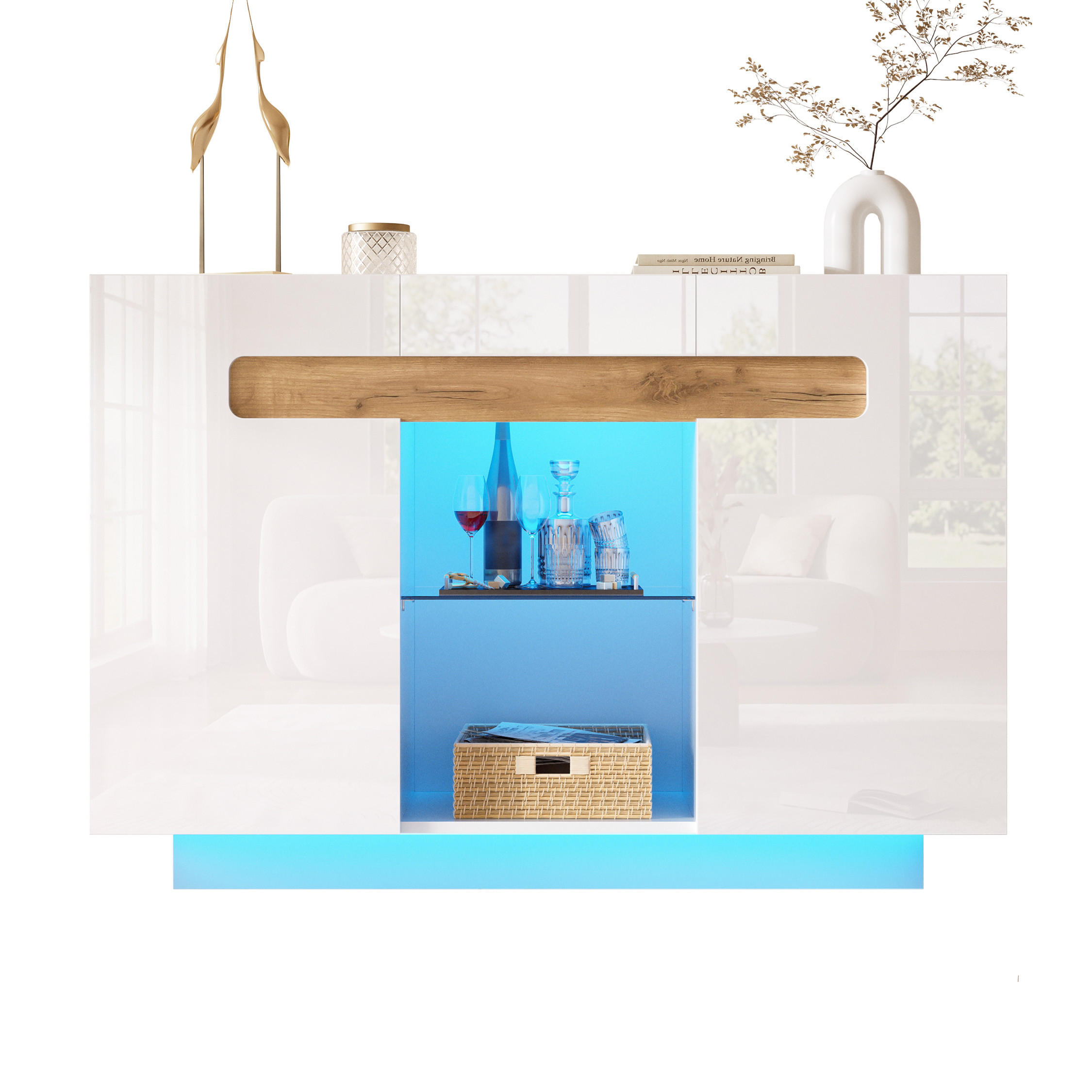 Evryae Sideboard Weiß 120x80x40 cm