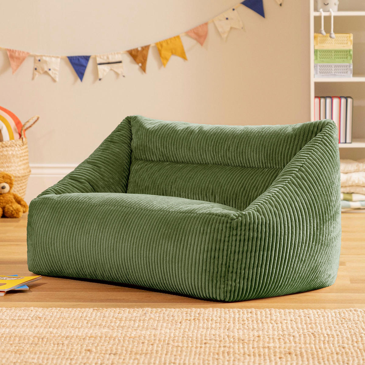 KINDERSITZSACK Sofa Cecilia - Salbeigrün, Textil (95/44/55cm) - icon