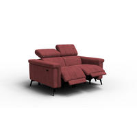 RELAXSOFA NORDEL 2-Sitzer, bordeaux - Bordeaux/Schwarz, Holz/Textil (150/80/105cm) - Courtois Laville