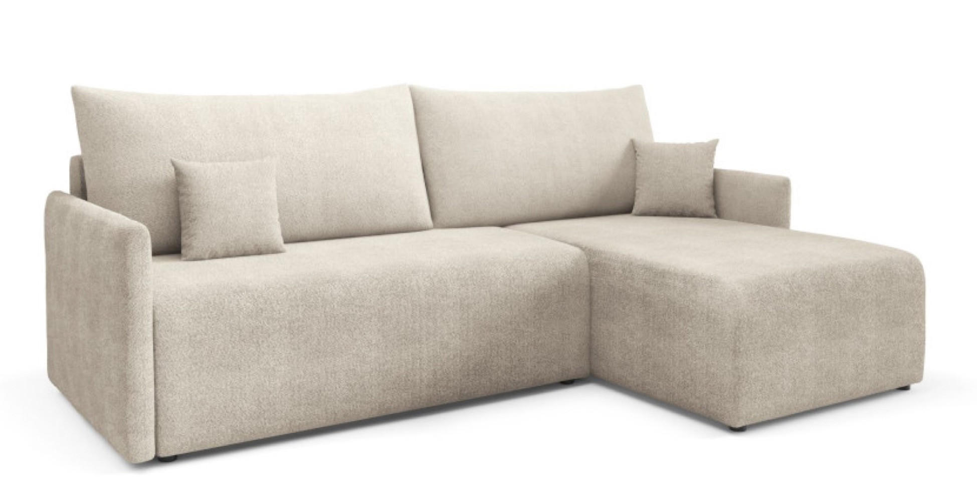 ECKSOFA Dunkelbeige VALIA Mit Schlaffunktion Und Bettkasten - Beige, Textil (212/145cm) - Sepro Meble