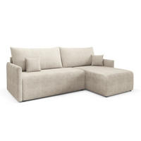 ECKSOFA Dunkelbeige VALIA Mit Schlaffunktion Und Bettkasten - Beige, Textil (212/145cm) - Sepro Meble