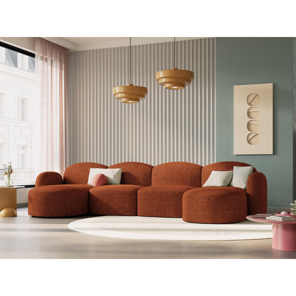 Thumbnail - Micadoni Panoramasofa, Terra cotta, Textil, 6-Sitzer, U-Form, 155x80x350 cm, Hergestellt in Europa, Oeko-Tex®, Wohnzimme...