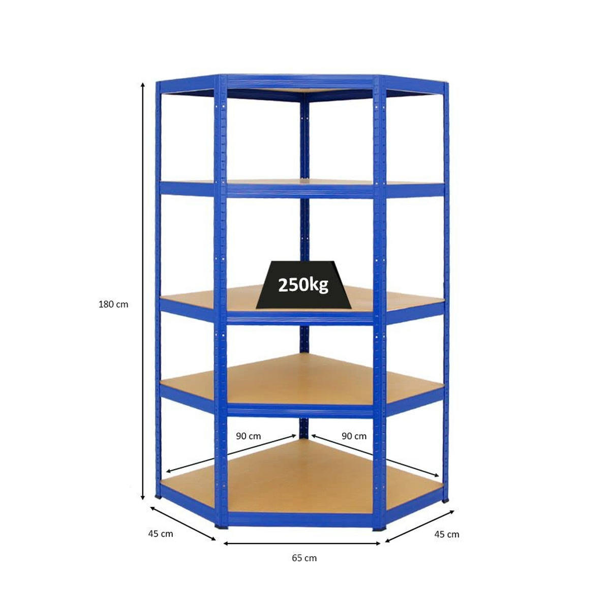 ECKREGAL Slim Elephant 180x90x45 cm Fachlast 250 kg Blau - Blau, Metall (90/180/45cm) - PROREGAL