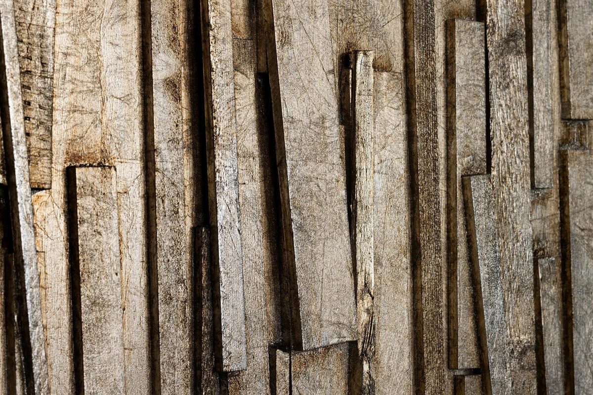 HOLZBILD Grau 100/50 cm - Grau, Holz (3/50cm) - KUNSTLOFT
