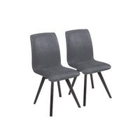 POLSTERSTUHL (2er-Set) Delphine Massivholz 48 x 56 x 92 Schwarz/Grau - Anthrazit/Schwarz, Holz (56/92/48cm) - 58aufmkessel