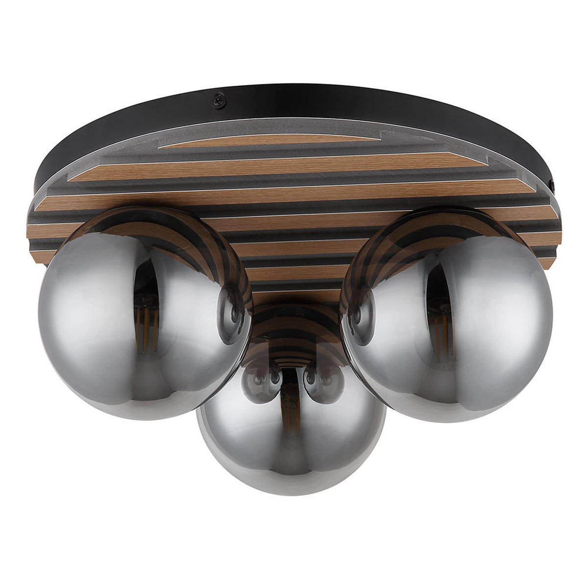 DECKENLEUCHTE PARSONS Metall schwarz matt - Schwarz, Glas (39/39/20cm) - Globo Lighting