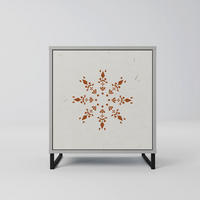 SIDEBOARD DAILY HARMONY, Grau, 57,5x42x67,5 cm, Schwarze Metall-Rahmenfüße - Multicolor/Schwarz, Holzwerkstoff/Metall (57.5/67.5/42cm) - SpaceRebels