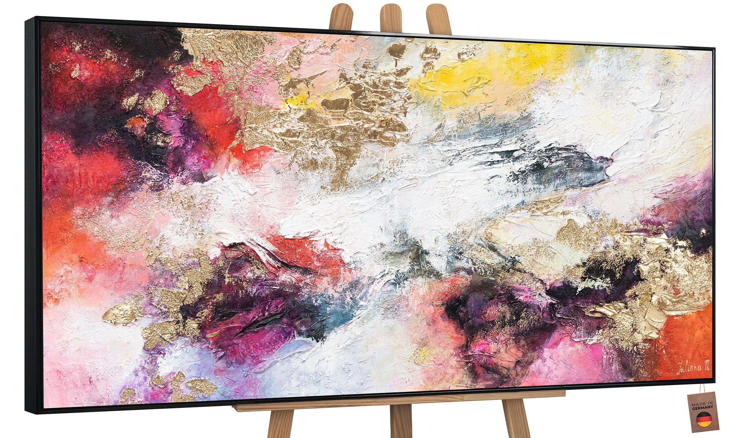 GEMÄLDE Heller Garten Schattenfugenrahmen Schwarz 200x100 cm - Schwarz, Holz (200/100cm) - YS-art gallery