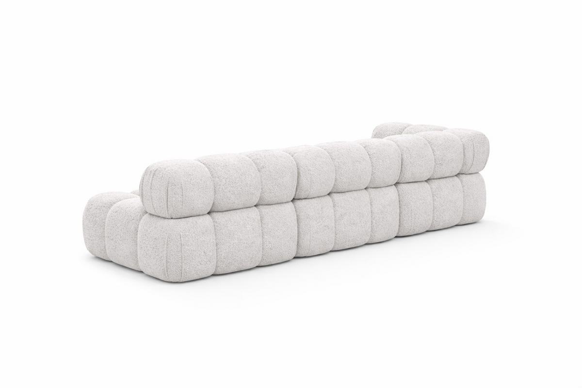 ECKSOFA L-Form Modulare, Bouclé-Stoff Abriamo, Ecru, Rechts, Selia - Ecru, Holz (285/160cm) - Kaiser Möbel