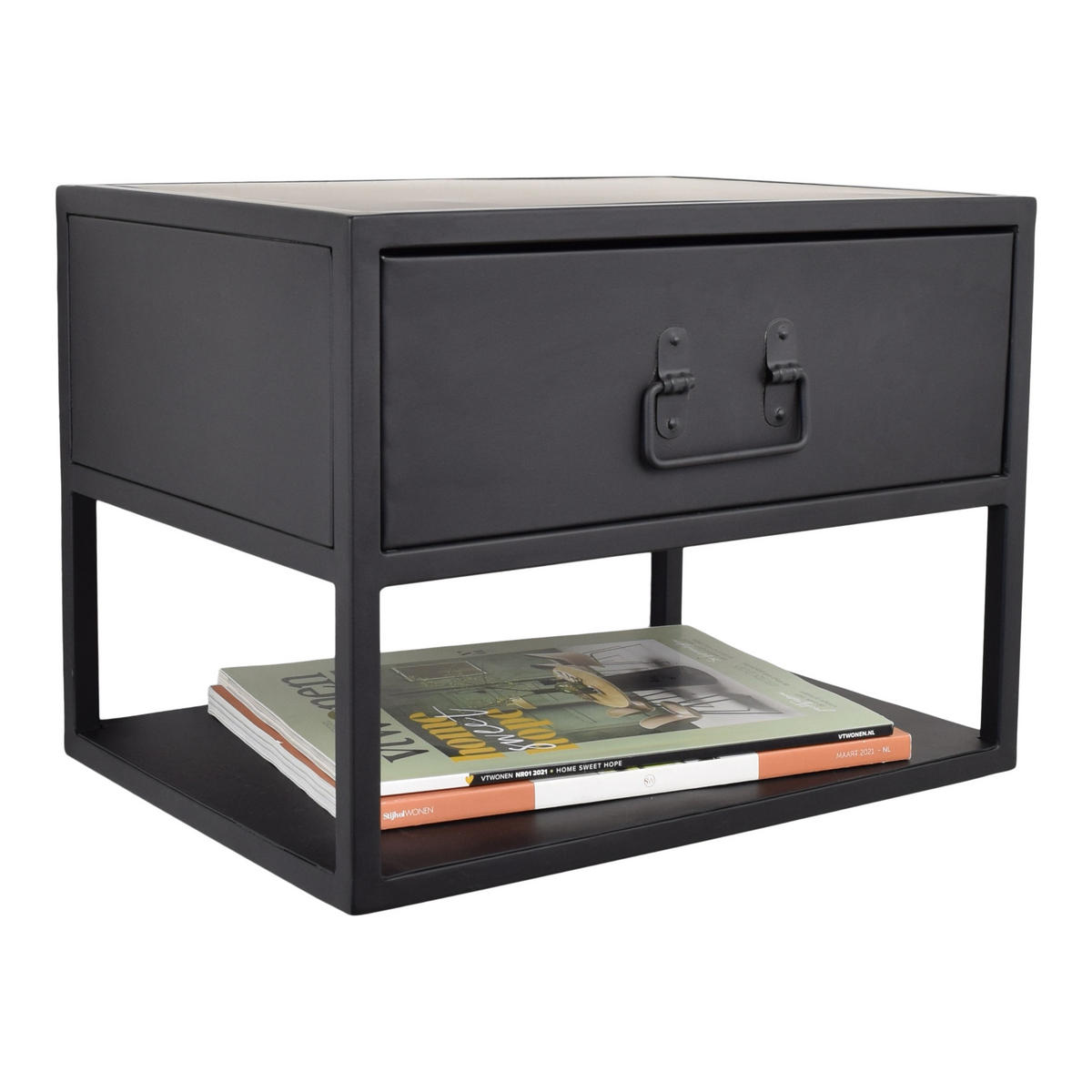 NACHTTISCH Djax Schwarz - Schwarz, Metall (40/30/30cm) - LOFT42