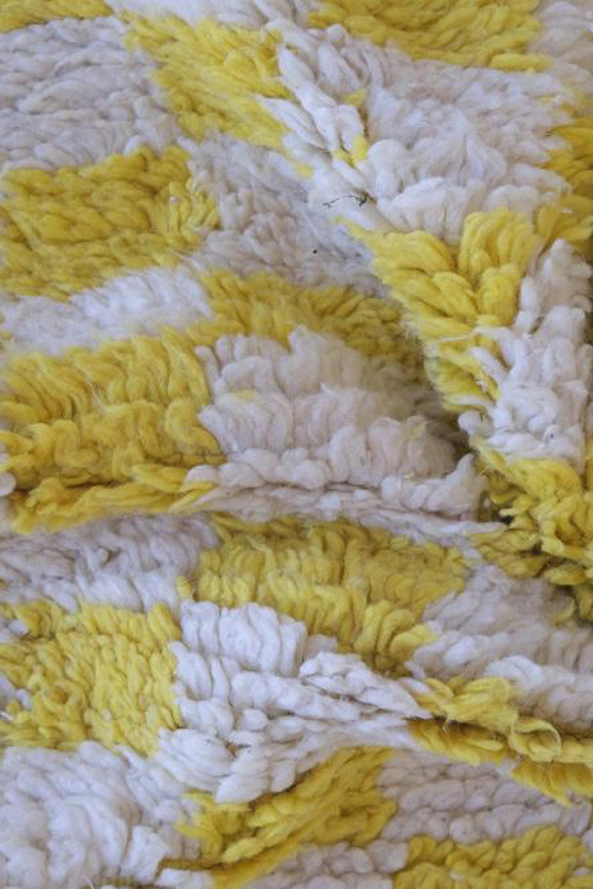 BERBERTEPPICH aus Marokko aus Wolle kariert gelb - Gelb, Naturmaterialien (160/257cm) - AFK Living