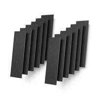WANDPANEELE Grivola Schwarz 12 Stück - Schwarz, Holzwerkstoff (120/40/1.8cm) - Livinity®