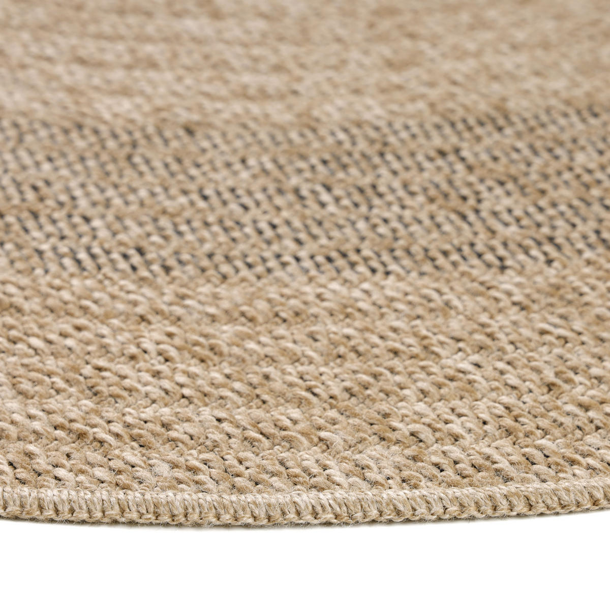 OUTDOORTEPPICH KAUNS, im Vintage-Stil, Schwarz, Ø 80 cm - Beige, Textil (80/80cm) - KADIMA DESIGN