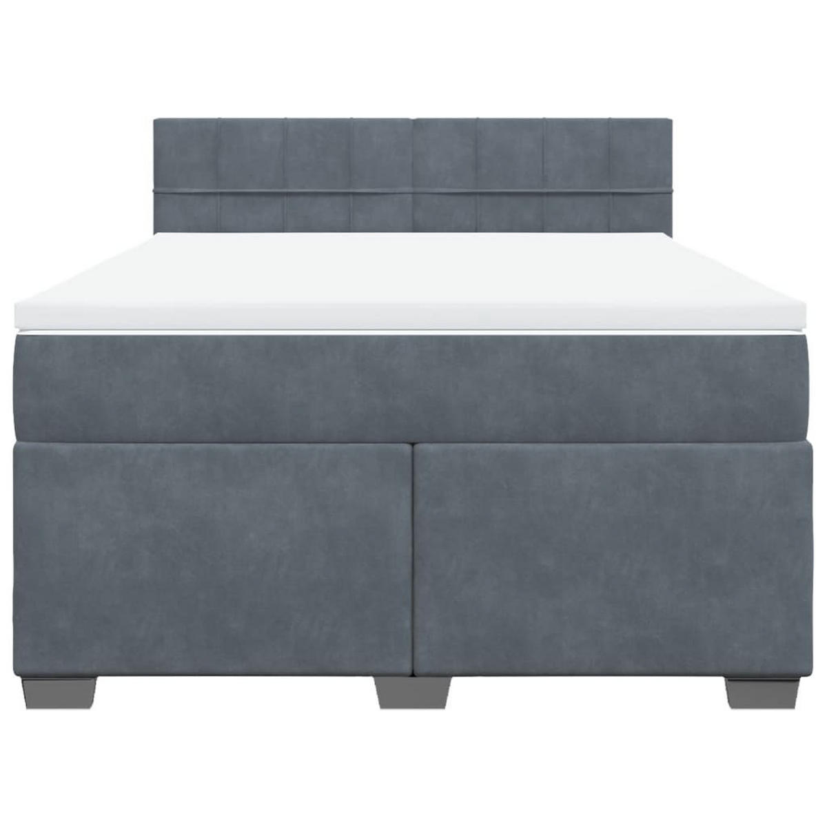 BOXSPRINGBETT Mit Matratze Dunkelgrau 160/200 Cm Samt - Grau, Textil (160/200cm) - vidaXL
