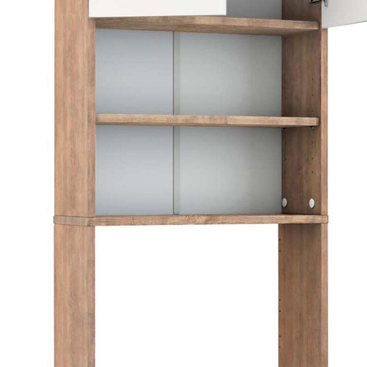 TOILETTENSCHRANK Sonoma/Weiß 64 x 190 cm mit 2 Türen - Weiß/Sonoma Eiche, Holzwerkstoff (64/190/26cm) - Vicco