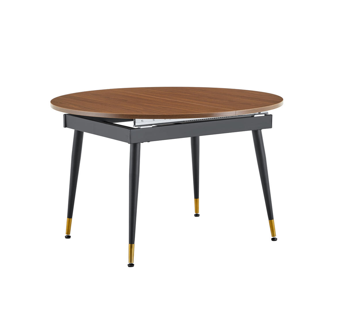 ESSTISCH ausziehbar MDF mit Metallbeinen DE-40073 Walnuss - Walnussfarben, Holzwerkstoff (120/200/73.66cm) - ComfortXL
