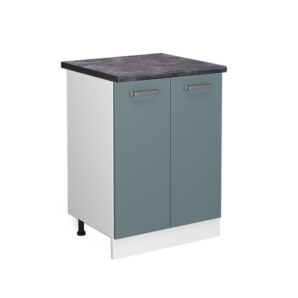 KÜCHENUNTERSCHRANK R-Line Blau-Grau 60 cm, AP Anthrazit - Blaugrau/Weiß, Holzwerkstoff (60/81.6/60cm) - Vicco