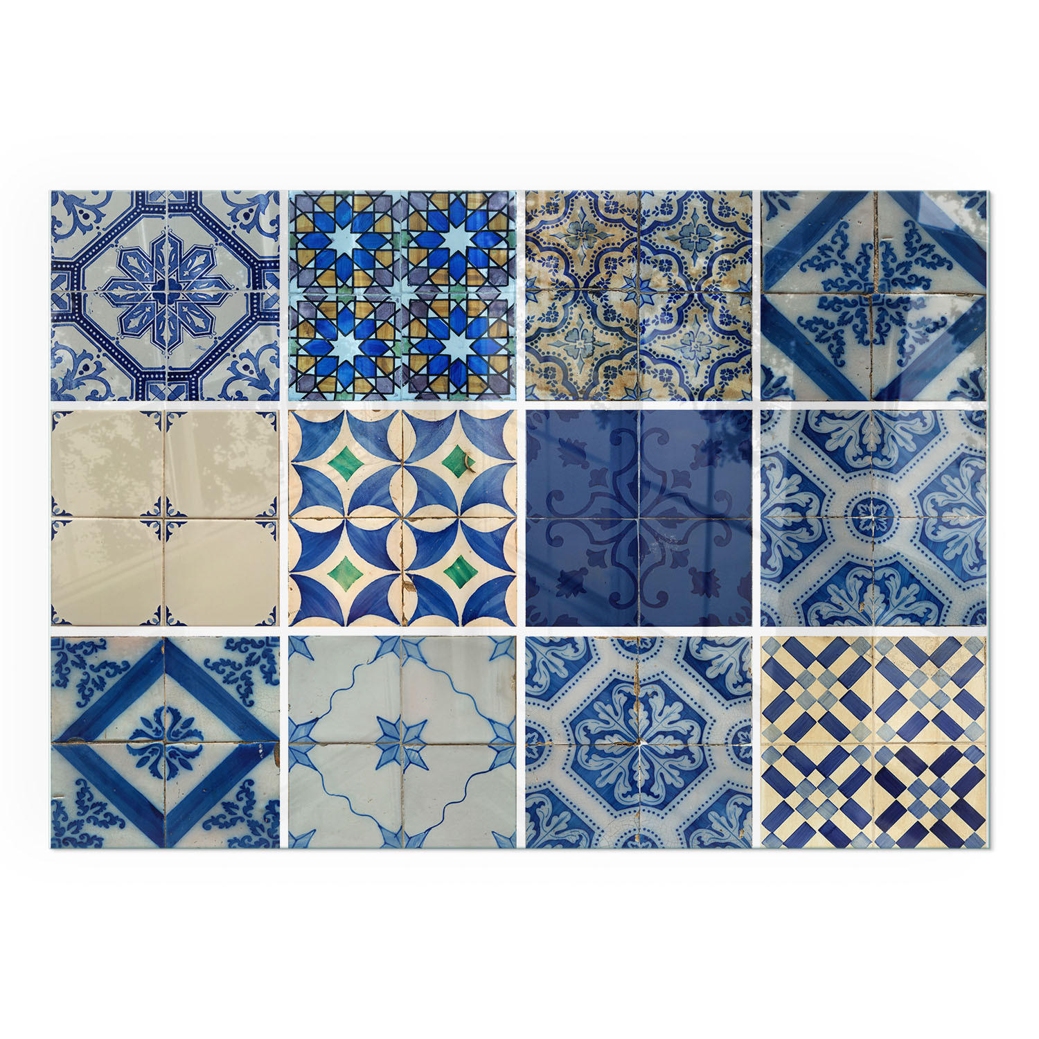 GLASPLATTE für Kamin 100x70 cm - Blau, Glas (100/70/0.4cm) - TULUP