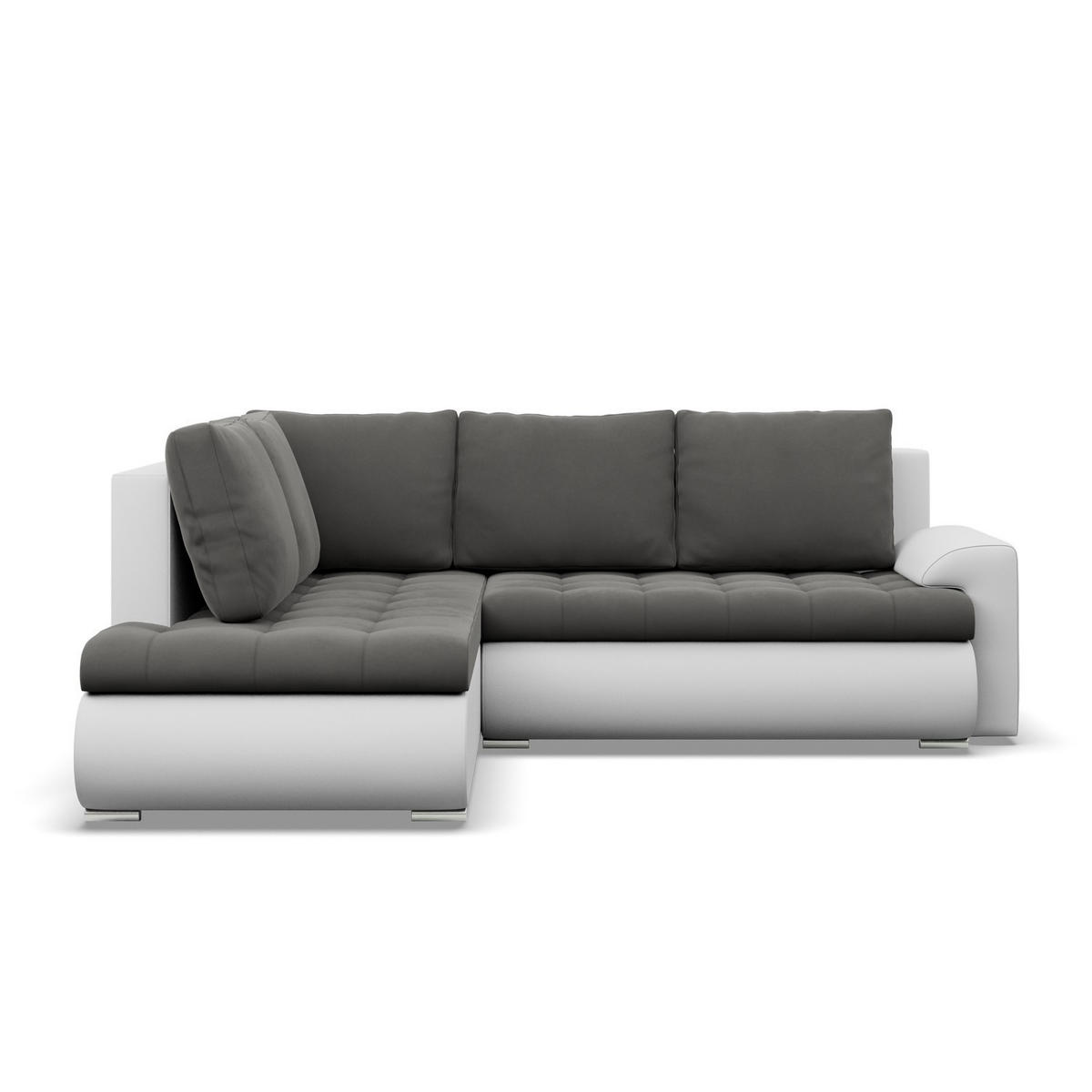 ECKSOFA LINKS MIT SCHLAFFUNKTION FORESTA, Dunkelgrau + Grau - Dunkelgrau/Hellgrau, Textil (230/200cm) - Mebligo