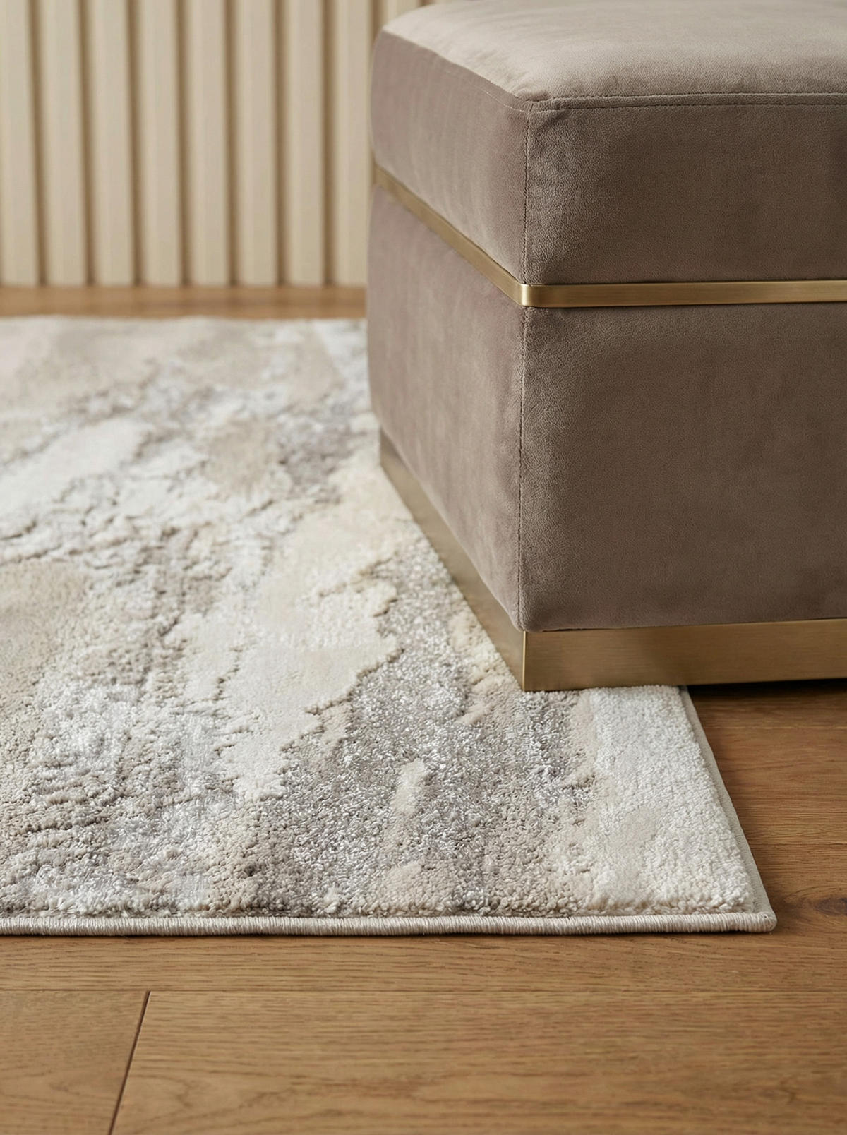 TEPPICH Polyester flachflor abstrakt hochglanz Como-Lecco, Silbergrau 120x170 cm - Silberfarben, Textil (120/170cm) - KADIMA DESIGN