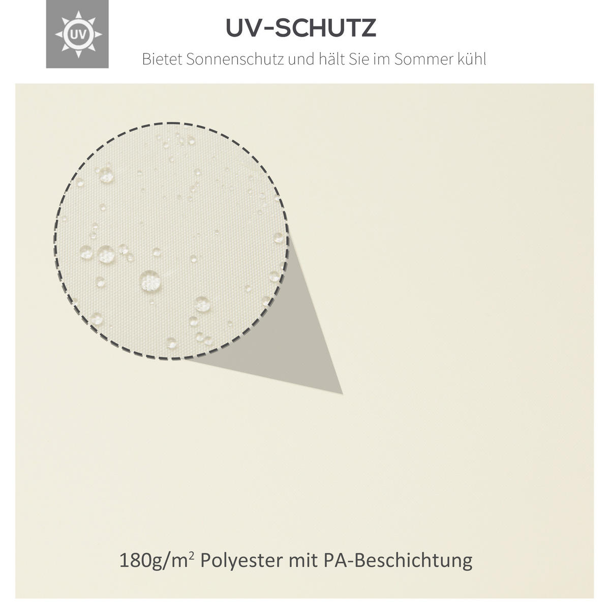 PAVILLON ERSATZDACH 4x3 m cremeweiß - Creme, Textil (300/20/400cm) - LEBENLANG