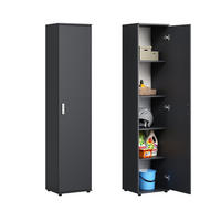 MEHRZWECKSCHRANK mit 1 Tür & 4 Einlegeböden in Anthrazit - Anthrazit, Holzwerkstoff (40/184/35cm) - Home Collective