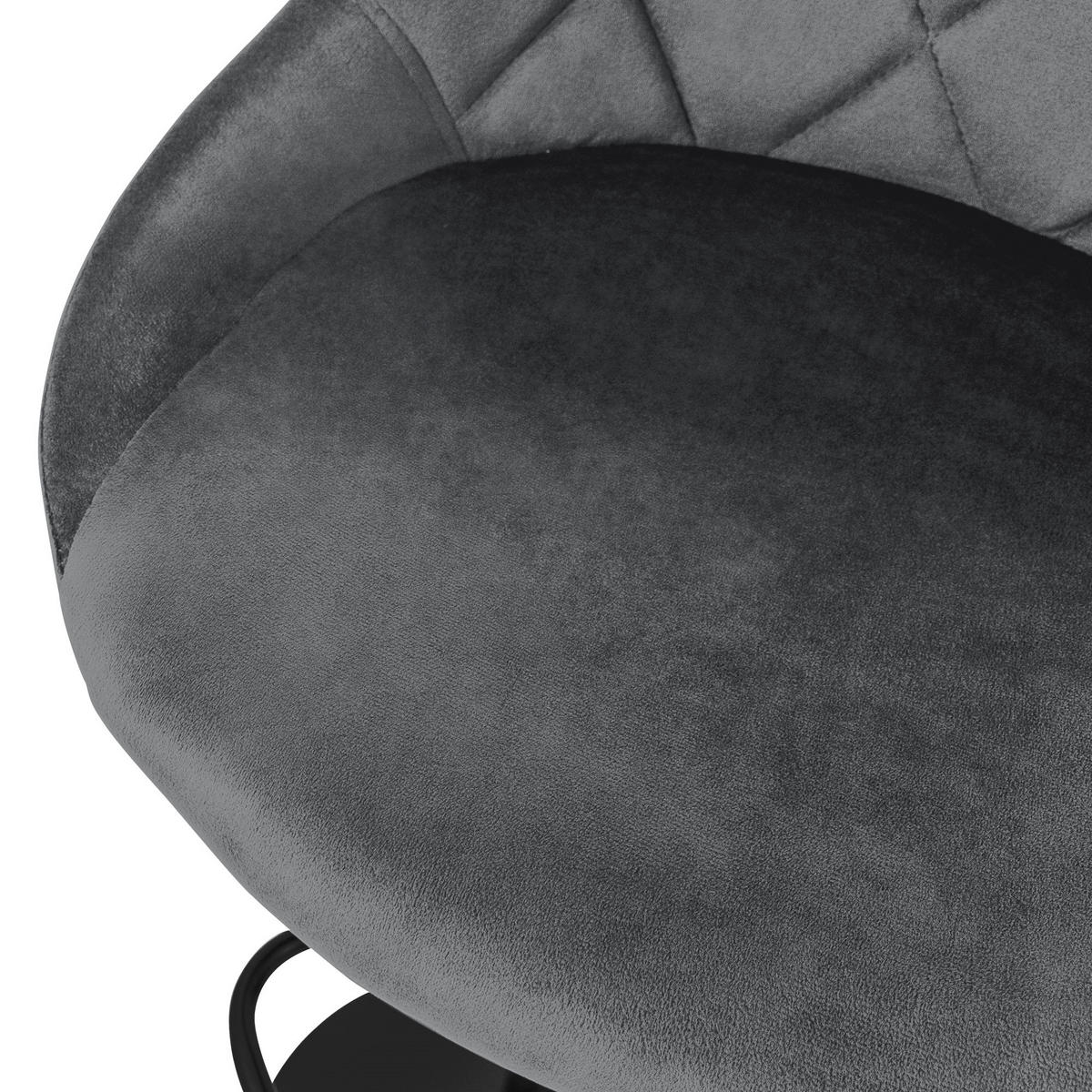 BARHOCKER Samt grau 2er Set - Grau, Metall (37/106/47cm) - ML-DESIGN