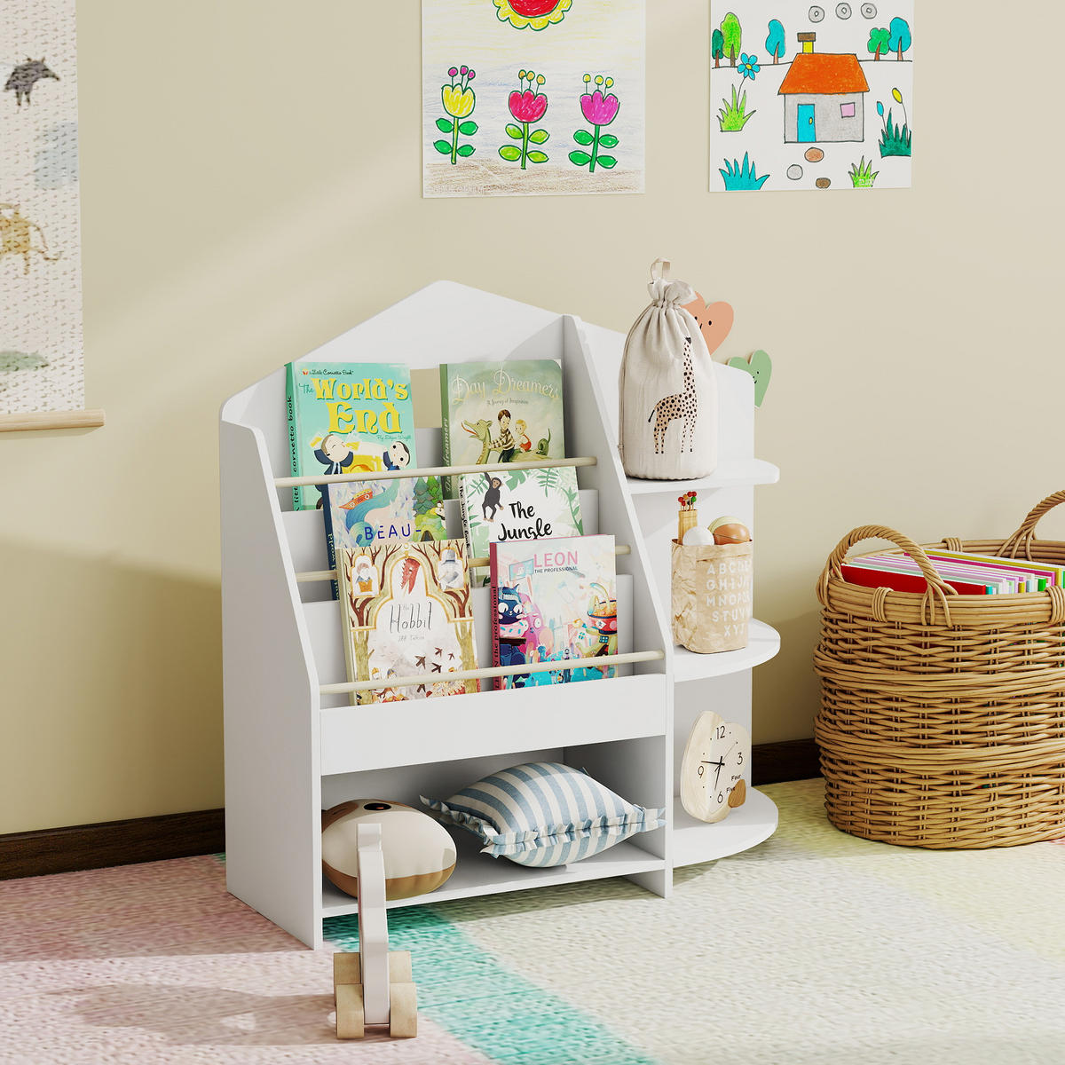 KINDERREGAL DE-09563 7 Regale mit abgerundeten Kanten Weiß - Weiß, Holzwerkstoff (80/79.7/30cm) - ComfortXL