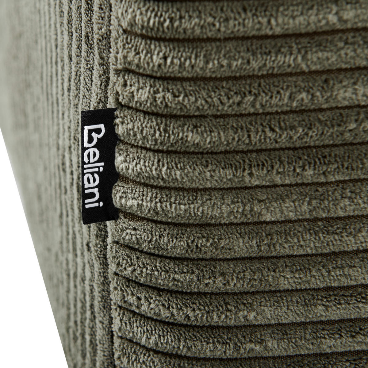 OTTOMANE Cord Grün Lungo - Schwarz/Grün, Textil (80/35/80cm) - Beliani