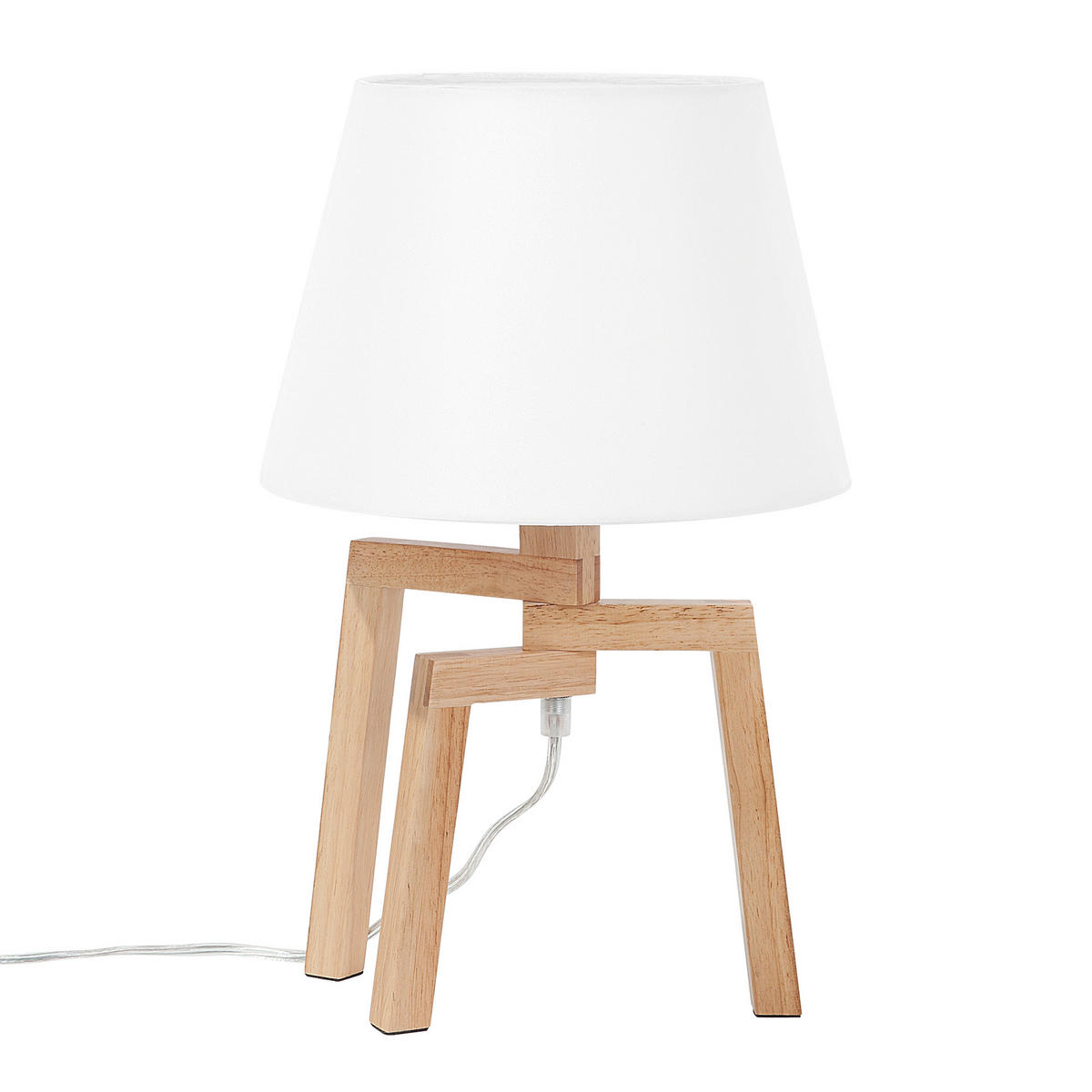 TISCHLAMPE Nalon 25/25/42 cm - Weiß, Holz (25/25/42cm) - Beliani