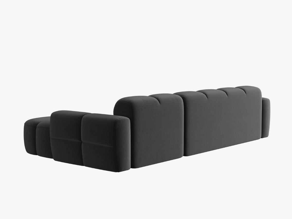 ECKSOFA rechts Lisa aus Samt dunkelgrau 4 Sitzplätze - Dunkelgrau, Textil (170/310cm) - Micadoni