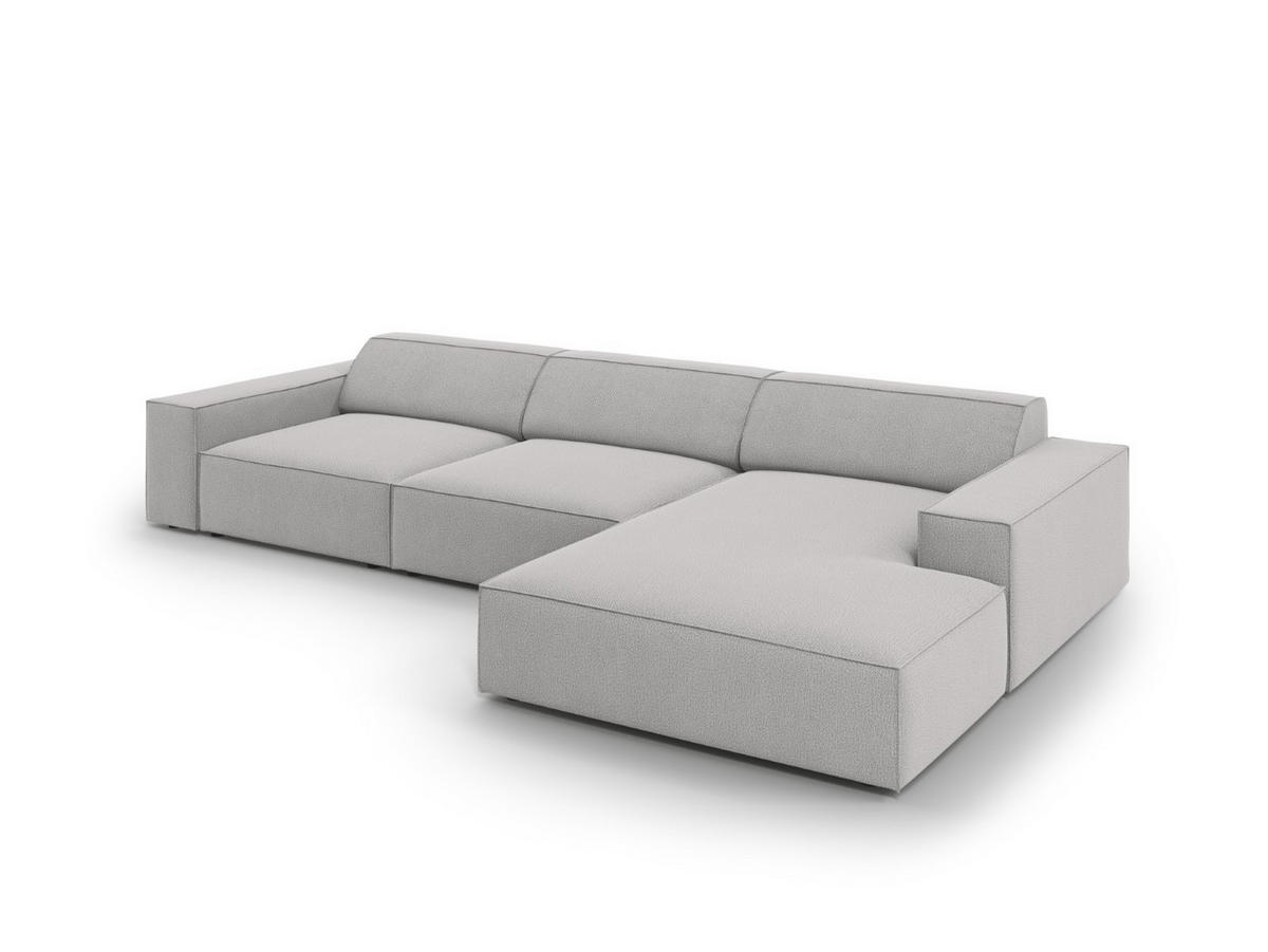 ECKSOFA rechts Jodie aus strukturiertem Stoff hellgrau 4 Sitzplätze - Hellgrau, Textil (166/284cm) - Micadoni