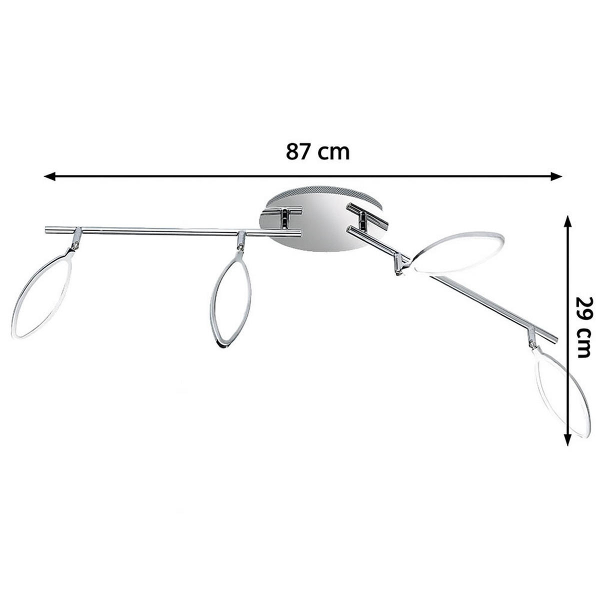 LED DECKENLEUCHTE Charlize Chrom Silber - Silberfarben, Metall (87/20/29cm) - Wofi