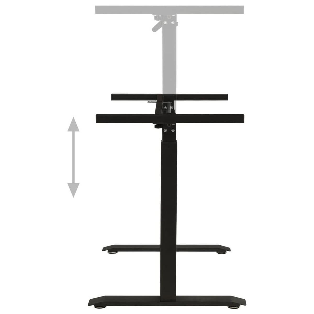 SCHREIBTISCH-GESTELL Manuell Höhenverstellbar Handkurbel - Schwarz, Metall (80/160/113cm) - vidaXL