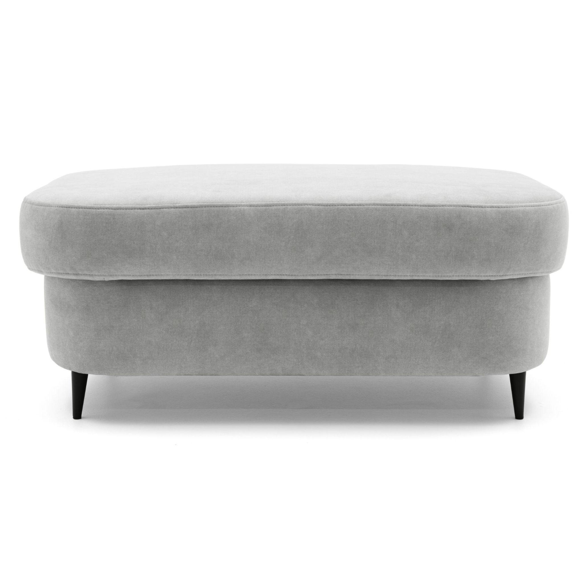 POUF PRIAM 104 x 60 cm Velours Grau - Schwarz/Grau, Holz/Textil (104/43/60cm) - Muffo